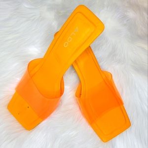 Orange  cassilia heeled sandals